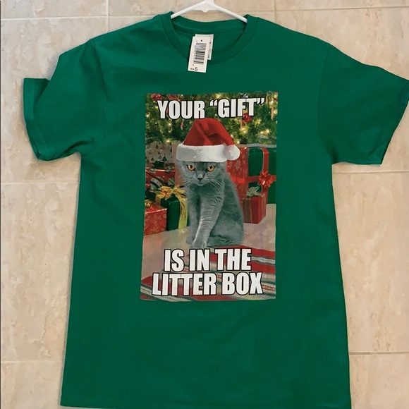Christmas cat t shirt - Picture 1 of 4